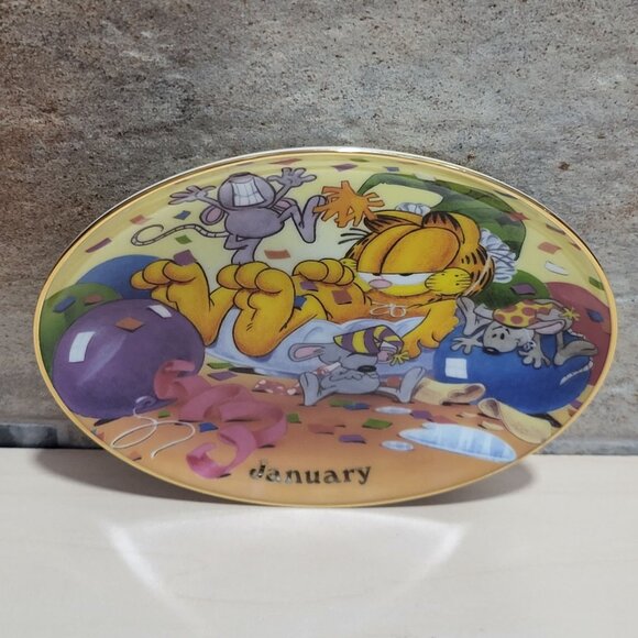 Garfield Calendar January Plate Jim Davis Plate No A 1444 Danbury Mint - Picture 5 of 14